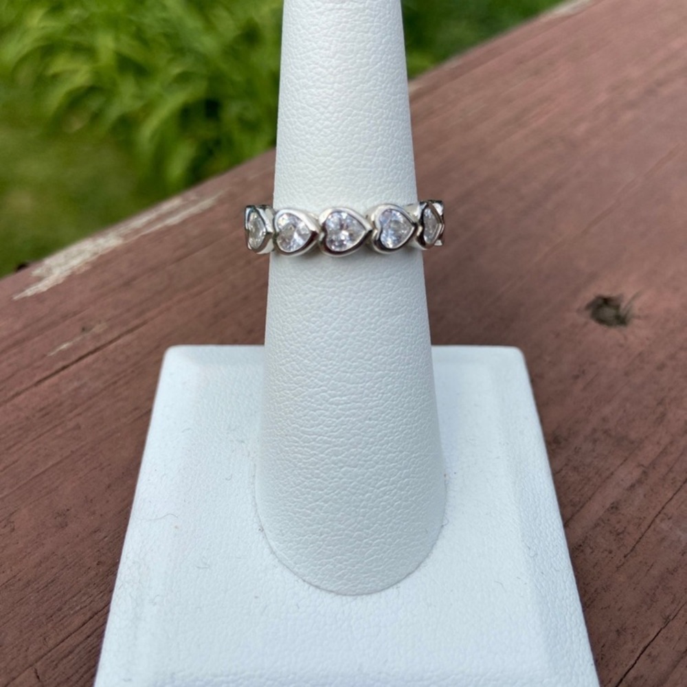 Diamonique 925 SS Heart Ring